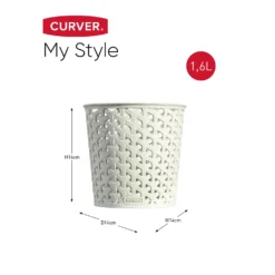 Curver My Style Large Round Plastic Storage Organiser - Vintage White - 1.6L -Best Home Furnishing Store 12806190 1114832992396971