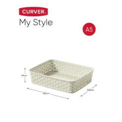 Curver My Style A5 Rectangular Plastic Storage Organiser - Vintage White -Best Home Furnishing Store 12807670 1554833169508136