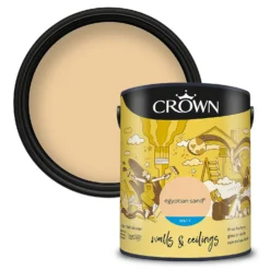 Crown Walls & Ceilings Matt Emulsion Paint Egyptian Sand - 5L