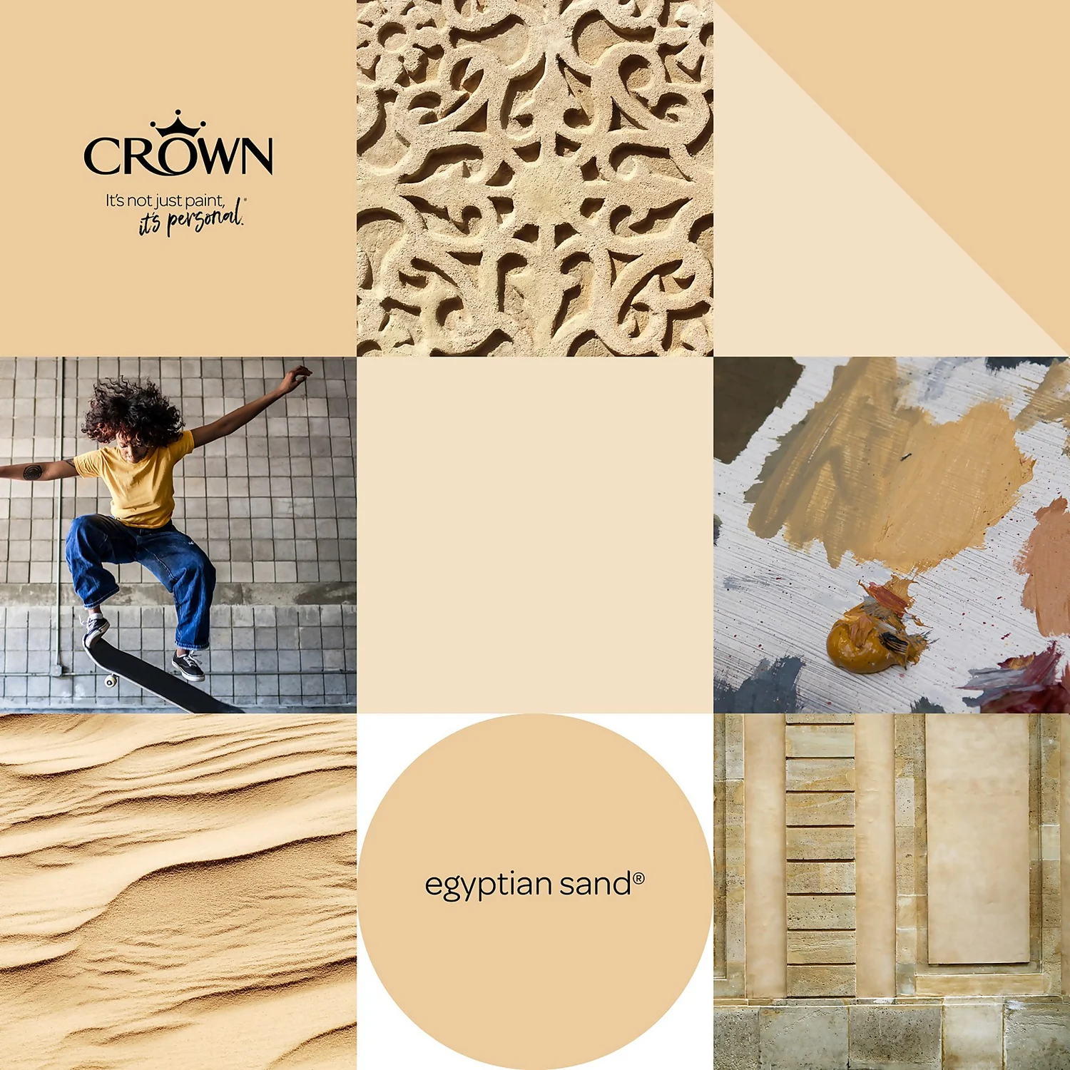 Crown Walls & Ceilings Matt Emulsion Paint Egyptian Sand - 5L 6 Crown Walls & Ceilings Matt Emulsion Paint Egyptian Sand - 5L - Image 6