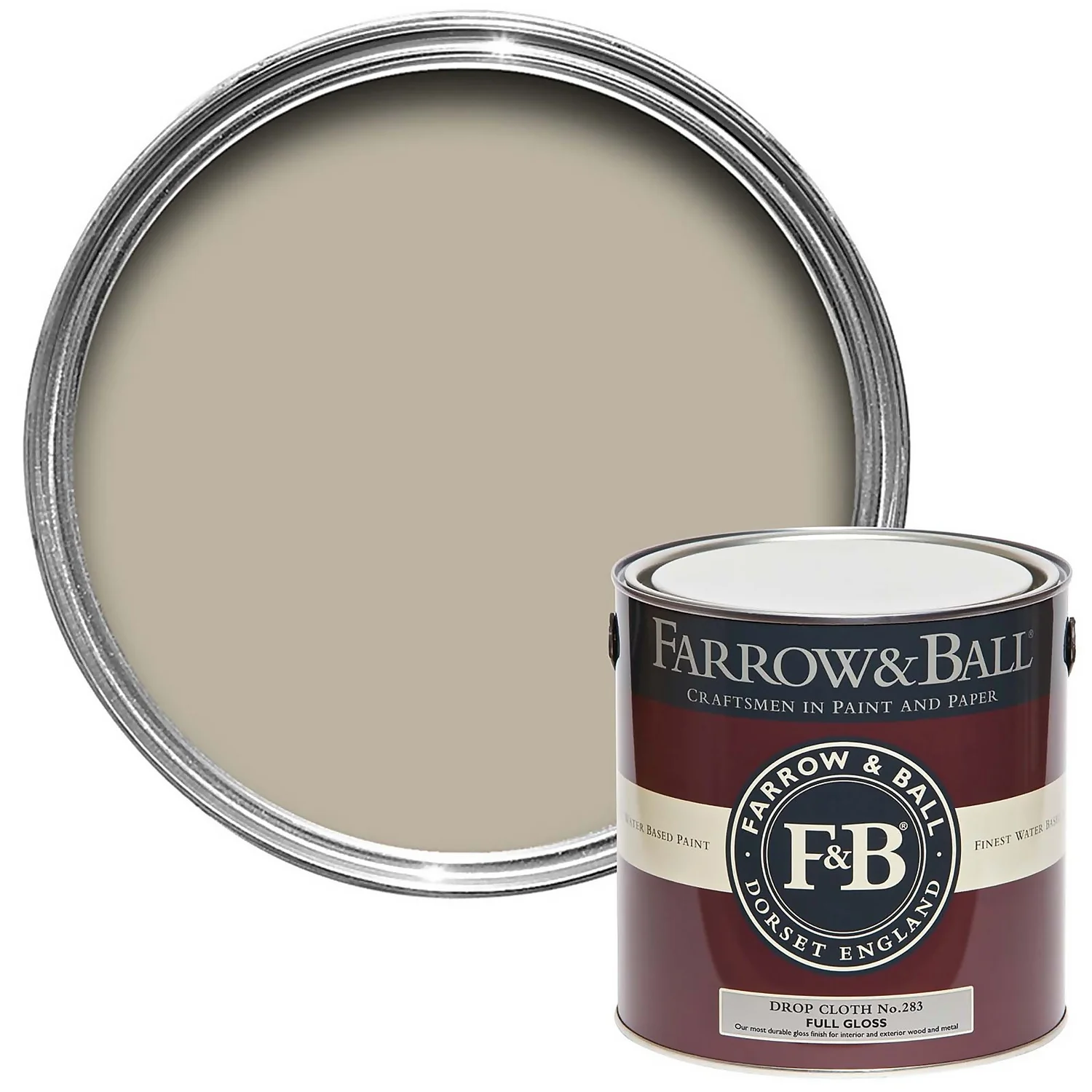 Farrow & Ball Full Gloss Paint Drop Cloth - 2.5L 1 Farrow & Ball Full Gloss Paint Drop Cloth - 2.5L