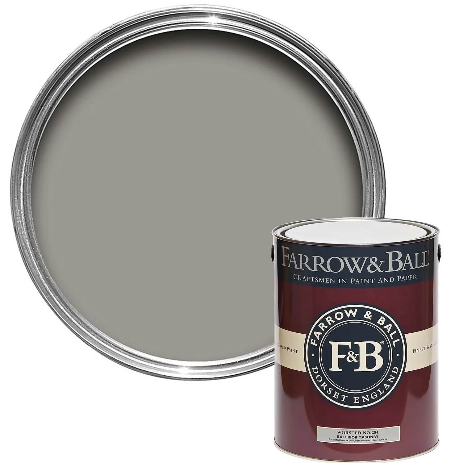 Farrow & Ball Exterior Masonry Paint Worsted - 5L 1 Farrow & Ball Exterior Masonry Paint Worsted - 5L