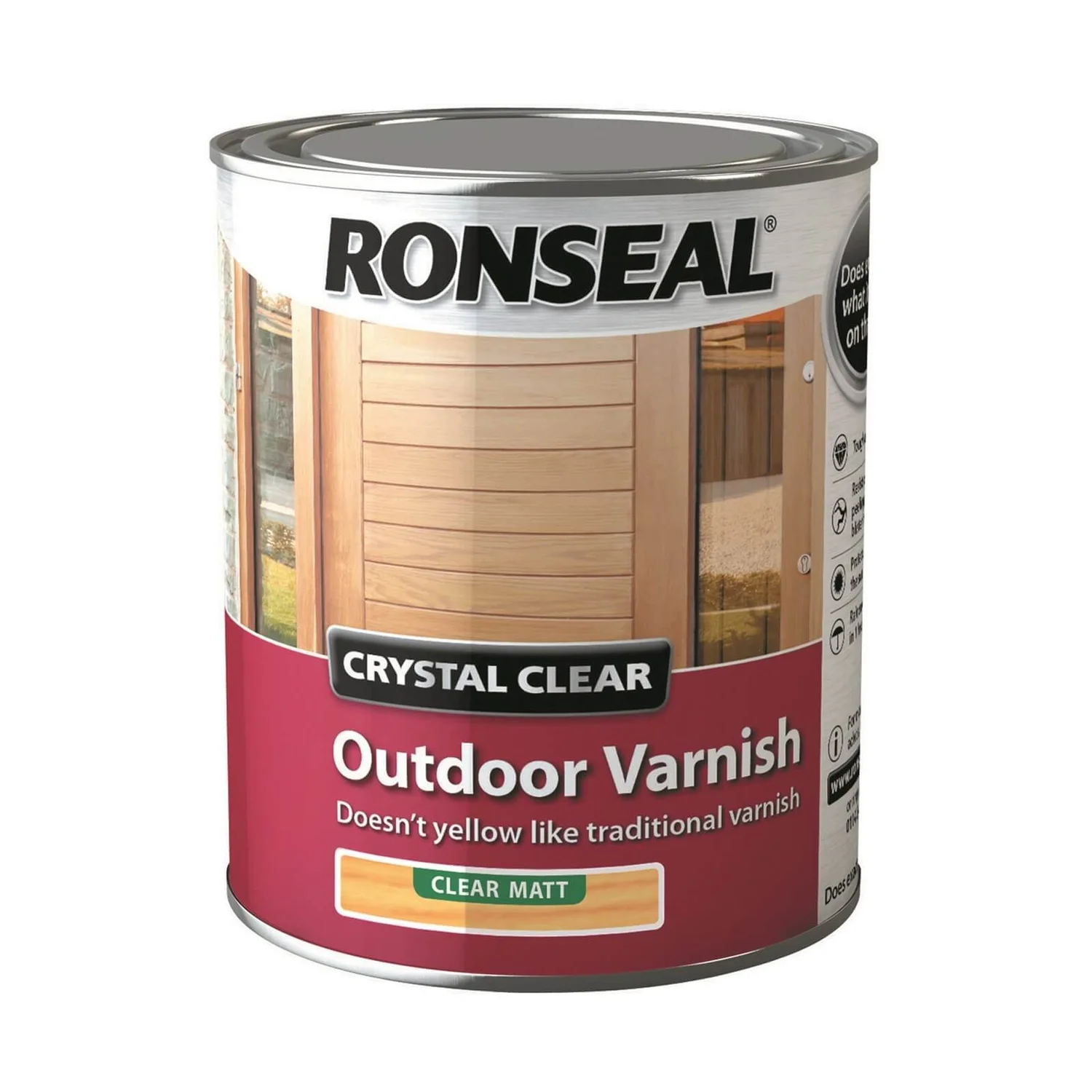 Ronseal Crystal Clear Outdoor Varnish Matt - 750ml 1 Ronseal Crystal Clear Outdoor Varnish Matt - 750ml