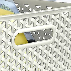 Curver My Style Large Rectangular Plastic Storage Basket - Vintage White - 18L -Best Home Furnishing Store 12809473 1634833219339873