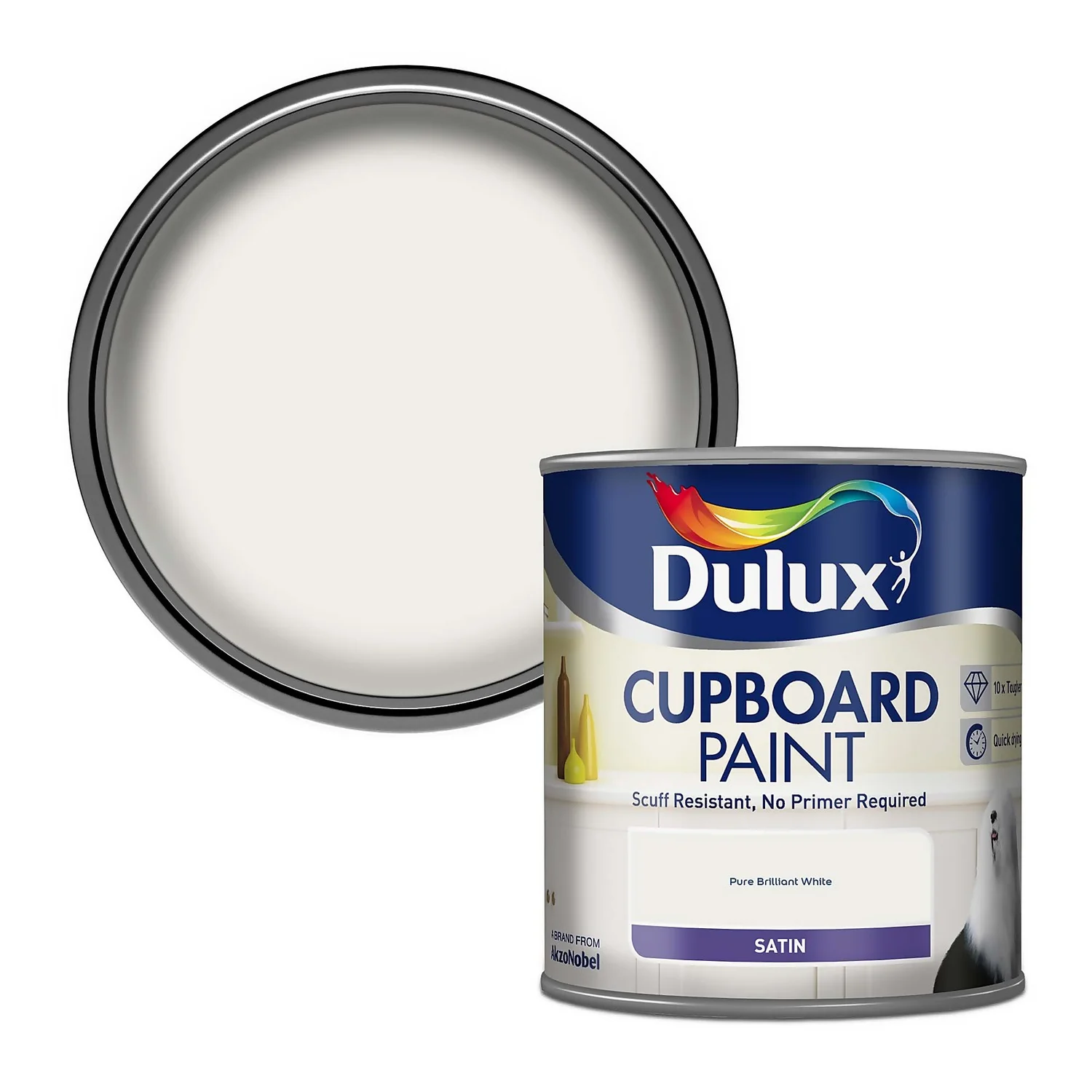 Dulux Realife Cupboard Paint Pure Brilliant White - 600ml 1 Dulux Realife Cupboard Paint Pure Brilliant White - 600ml