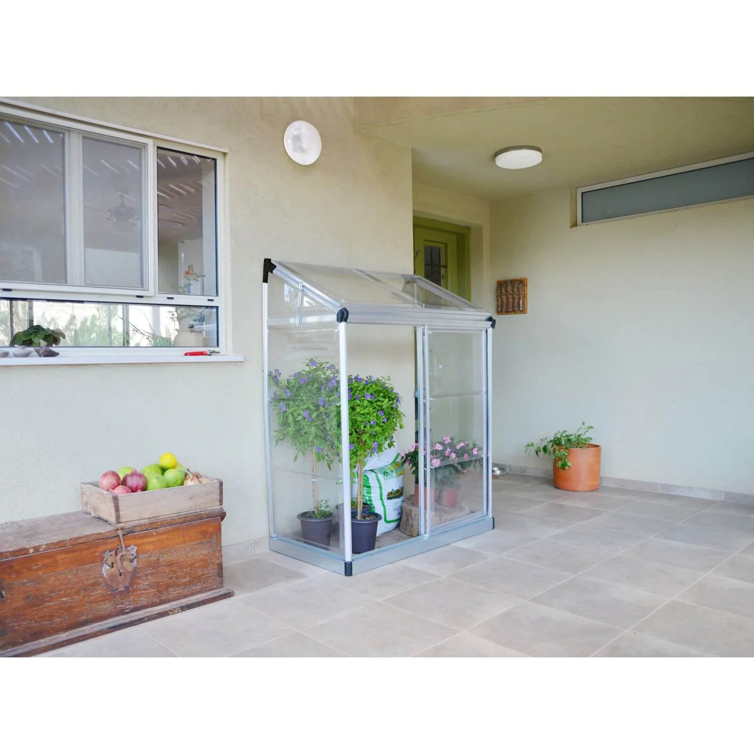 Palram - Canopia Lean To Grow House 4X2 Silver Clear 2 Palram - Canopia Lean To Grow House 4X2 Silver Clear - Image 2