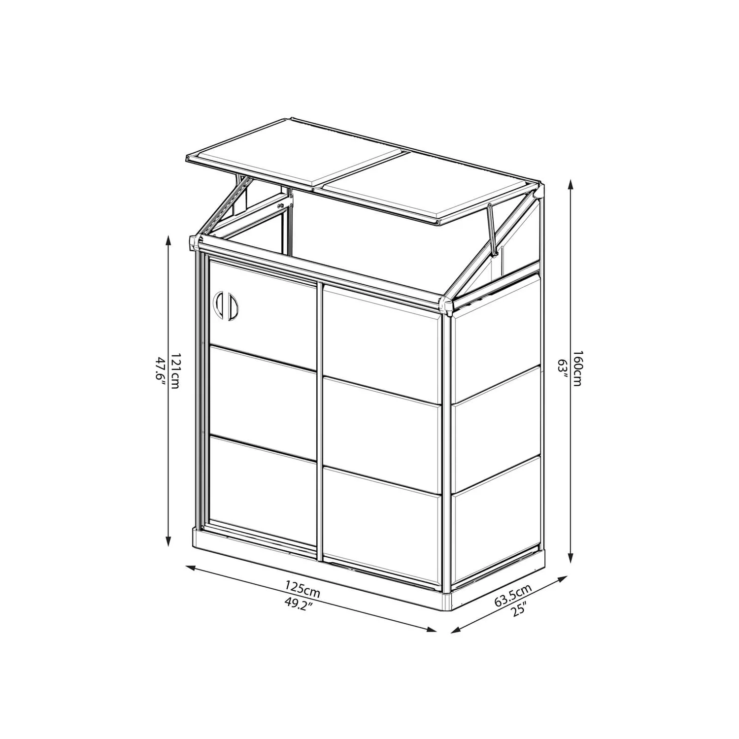 Palram - Canopia Lean To Grow House 4X2 Silver Clear 10 Palram - Canopia Lean To Grow House 4X2 Silver Clear - Image 10