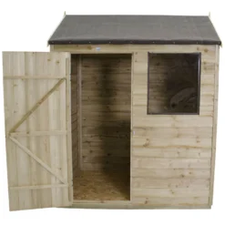 6x4ft Forest Natural Timber Overlap Reverse Apex Wooden Shed -Best Home Furnishing Store 12810897 3294833194937855