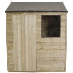 6x4ft Forest Natural Timber Overlap Reverse Apex Wooden Shed -Best Home Furnishing Store 12810897 9214833194634432