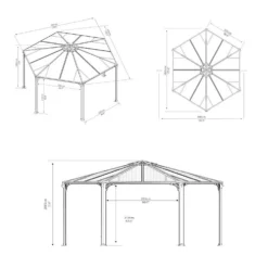 Palram - Canopia Monaco Hexagonal Garden Gazebo Grey -Best Home Furnishing Store 12810973 2024924172811849