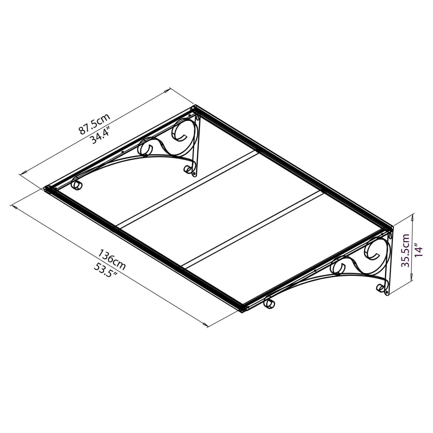 Palram - Canopia Canopy Venus 1350 Clear 8 Palram - Canopia Canopy Venus 1350 Clear - Image 8