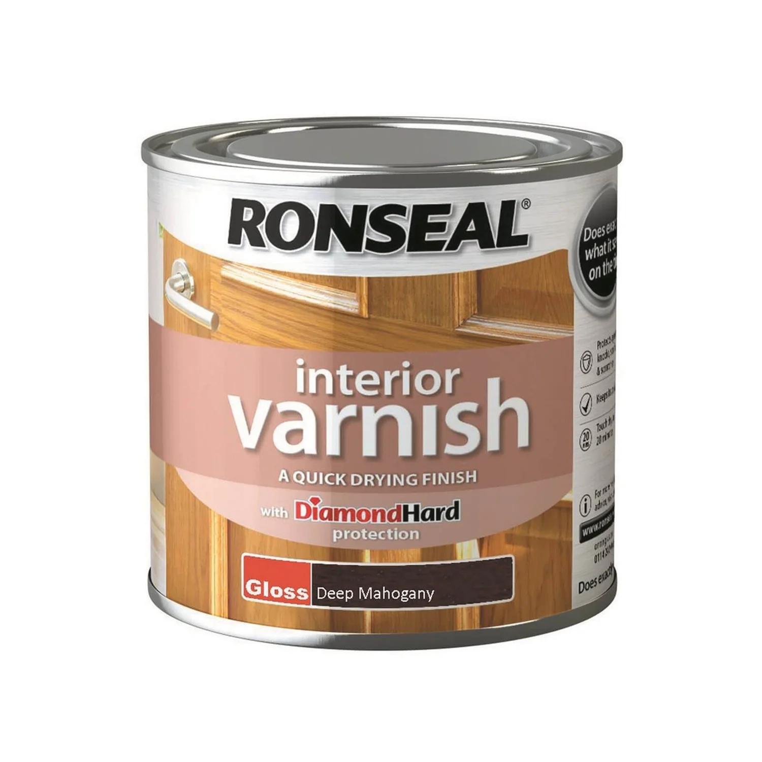 Ronseal Interior Varnish Gloss Deep Mahogany - 250ml 1 Ronseal Interior Varnish Gloss Deep Mahogany - 250ml
