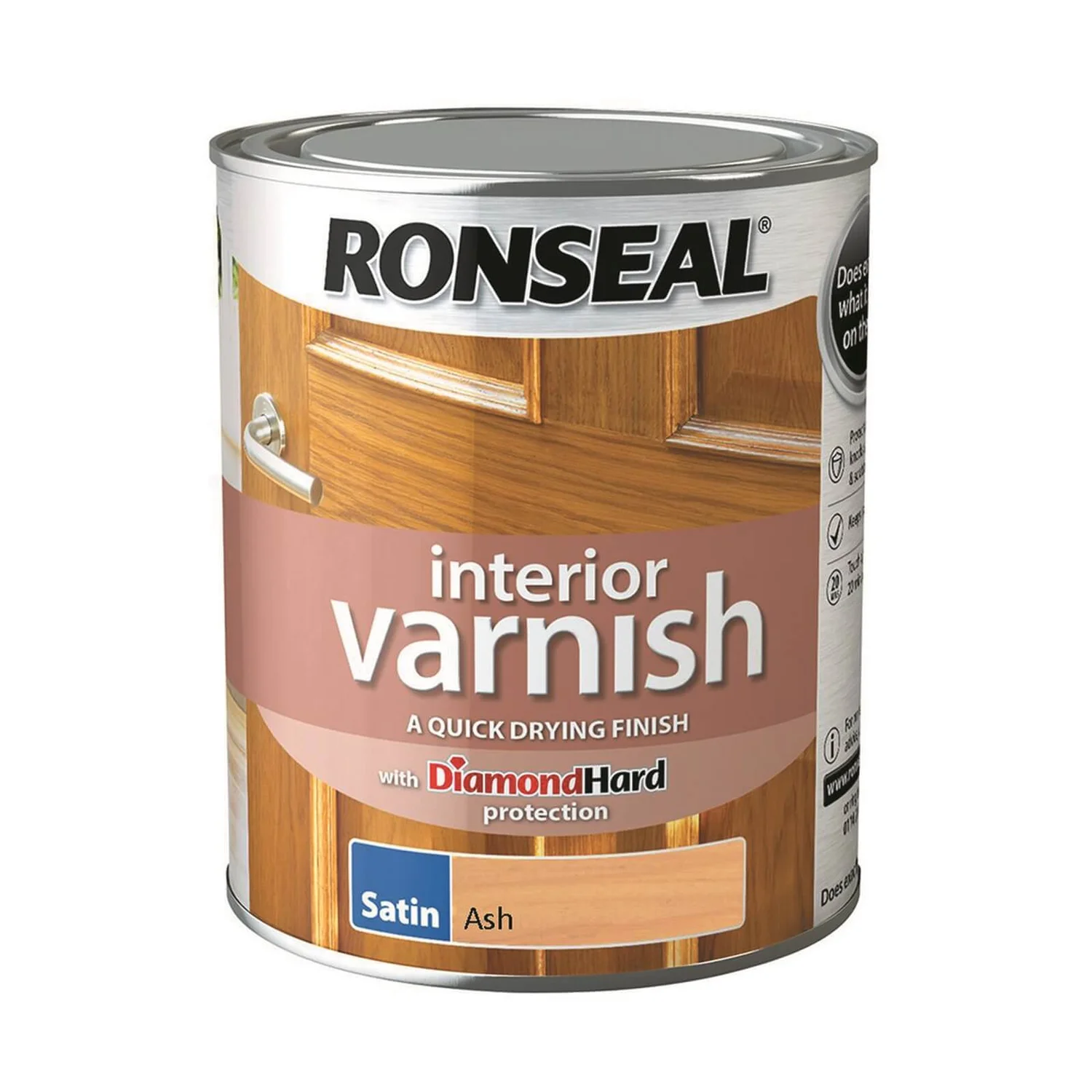 Ronseal Interior Varnish Satin Ash - 750ml 1 Ronseal Interior Varnish Satin Ash - 750ml