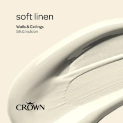 Crown Walls & Ceilings Silk Emulsion Paint Soft Linen - 2.5L -Best Home Furnishing Store 12811742 1934966163170347