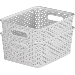 Curver My Style Small Rectangular Plastic Storage Basket - Grey - 4L -Best Home Furnishing Store 12814407 1084832986992549