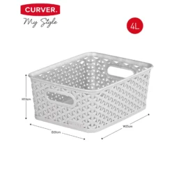 Curver My Style Small Rectangular Plastic Storage Basket - Grey - 4L -Best Home Furnishing Store 12814407 2044832987097510