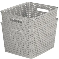 Curver My Style Large Rectangular Plastic Storage Basket - Grey - 18L -Best Home Furnishing Store 12814518 1964832988641727