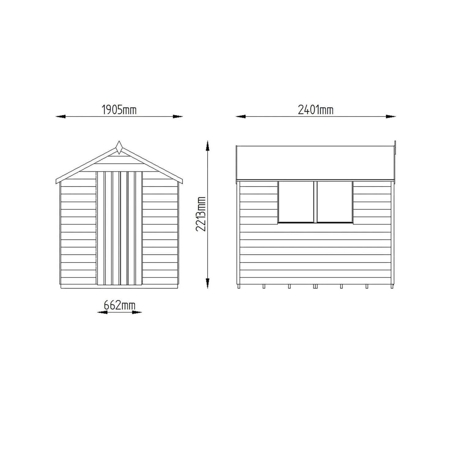 8x6ft Forest Wooden Overlap Pressure Treated Apex Shed -incl. Installation 9 8x6ft Forest Wooden Overlap Pressure Treated Apex Shed -incl. Installation - Image 9