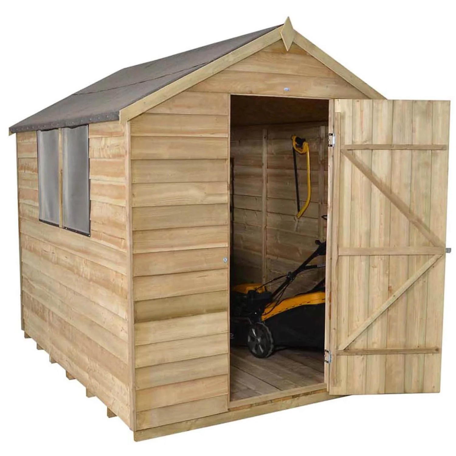 8x6ft Forest Wooden Overlap Pressure Treated Apex Shed -incl. Installation 1 8x6ft Forest Wooden Overlap Pressure Treated Apex Shed -incl. Installation