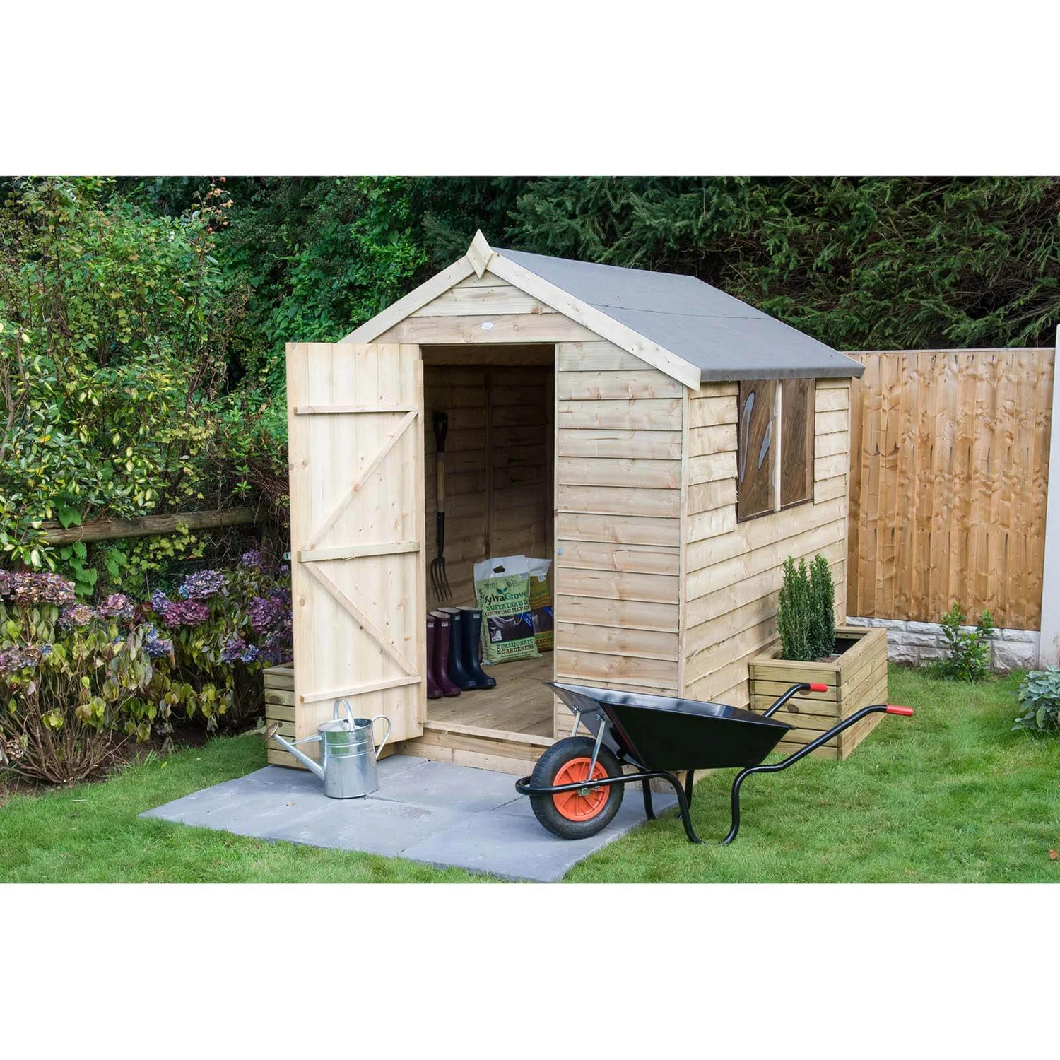 8x6ft Forest Wooden Overlap Pressure Treated Apex Shed -incl. Installation 2 8x6ft Forest Wooden Overlap Pressure Treated Apex Shed -incl. Installation - Image 2