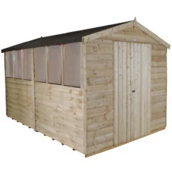 12x8ft Forest Wooden Overlap Pressure Treated Apex Shed -incl. Installation -Best Home Furnishing Store 12815043 1884845697591773