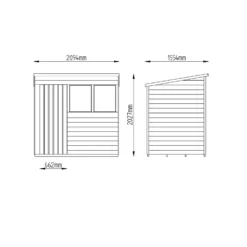 7x5ft Forest Wooden Overlap Pressure Treated Pent Shed -incl. Installation -Best Home Furnishing Store 12815049 2124845698214834