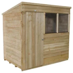 7x5ft Forest Wooden Overlap Pressure Treated Pent Shed -incl. Installation -Best Home Furnishing Store 12815049 2144845698064948
