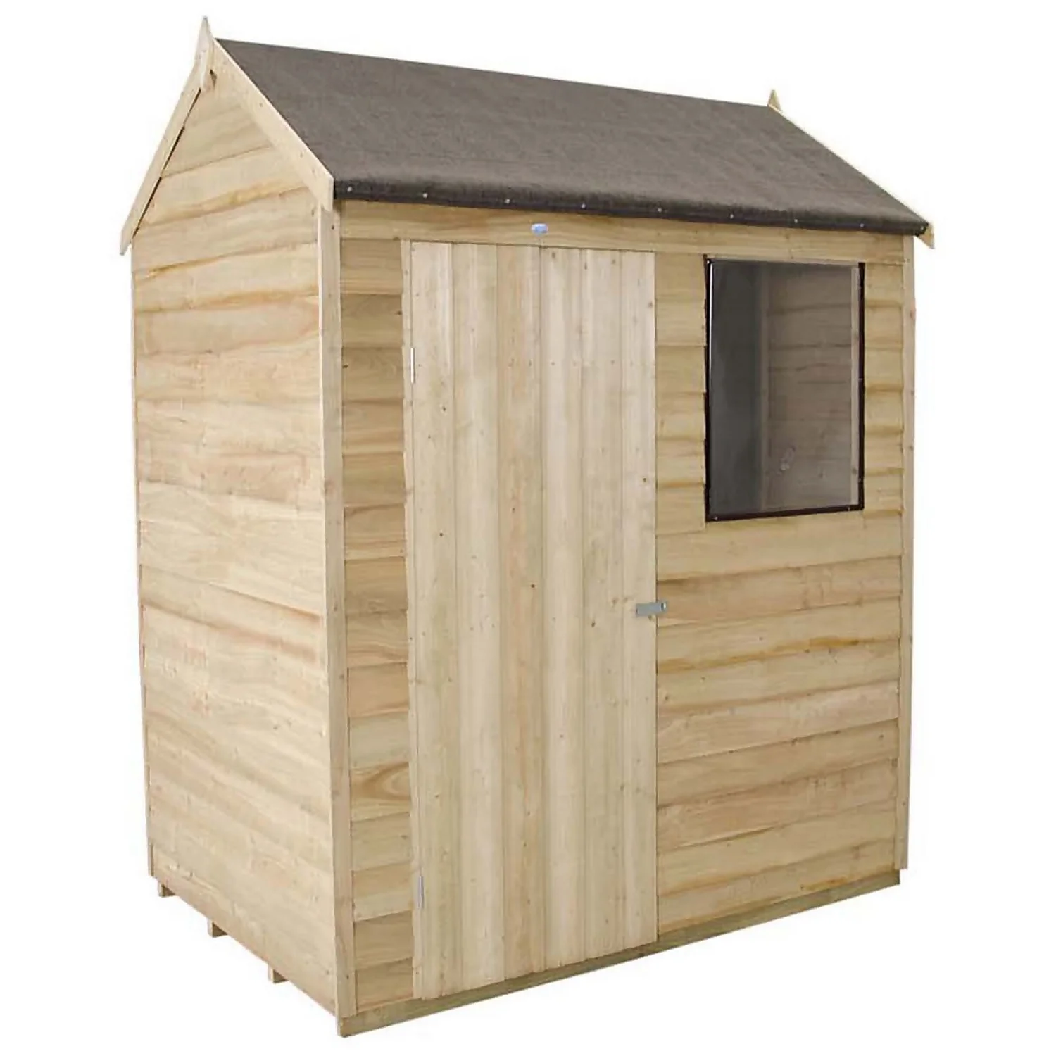 6x4ft Forest Wooden Overlap Pressure Treated Reverse Apex Shed -incl. Installation 3 6x4ft Forest Wooden Overlap Pressure Treated Reverse Apex Shed -incl. Installation - Image 3
