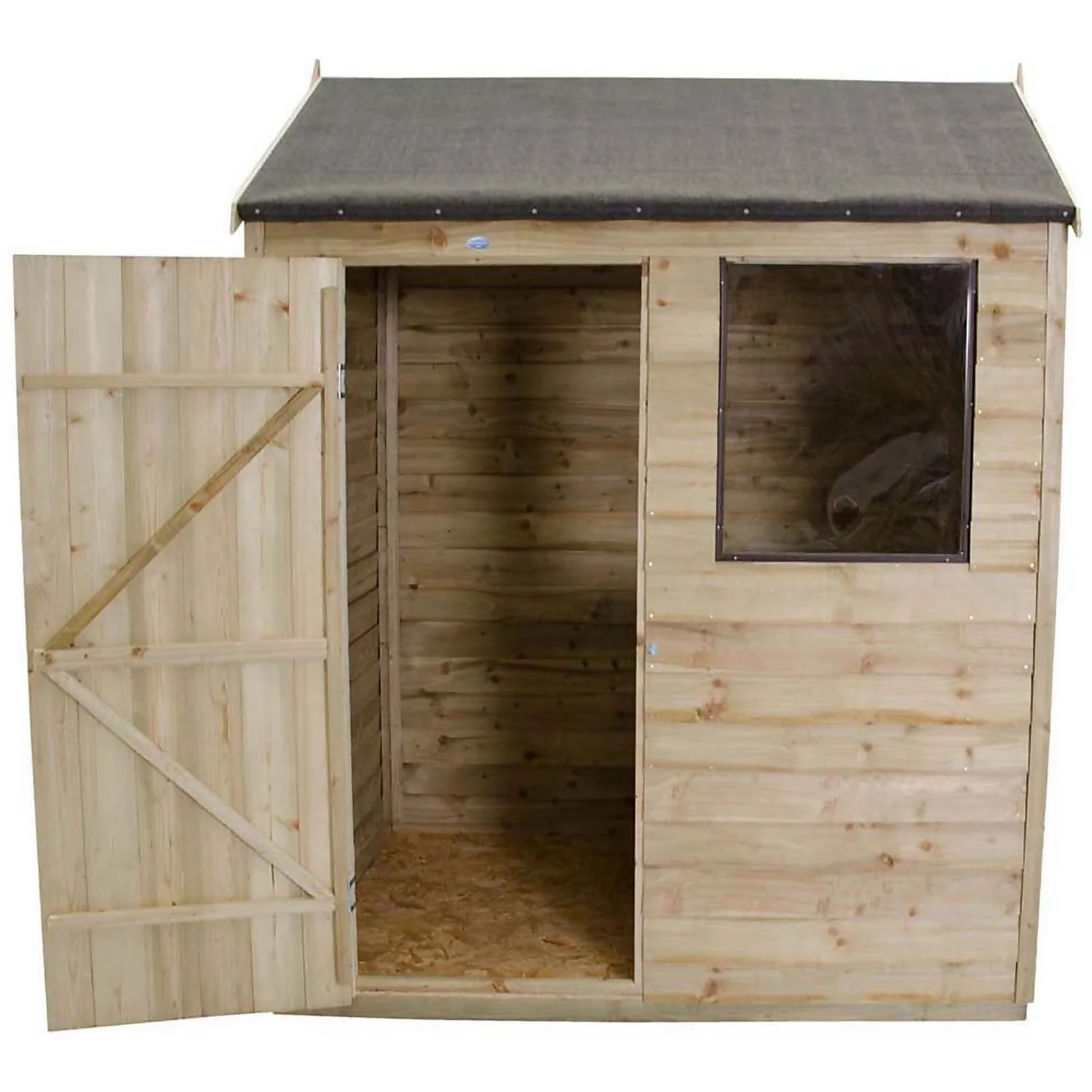 6x4ft Forest Wooden Overlap Pressure Treated Reverse Apex Shed -incl. Installation 4 6x4ft Forest Wooden Overlap Pressure Treated Reverse Apex Shed -incl. Installation - Image 4