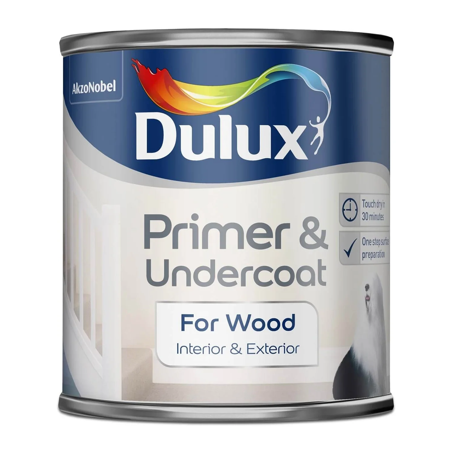 Dulux Wood Primer And Undercoat Pure Brilliant White - 250ml 3 Dulux Wood Primer And Undercoat Pure Brilliant White - 250ml - Image 3