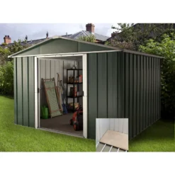 Yardmaster 10x13ft Hercules Deluxe Apex Metal Shed With Floor Frame