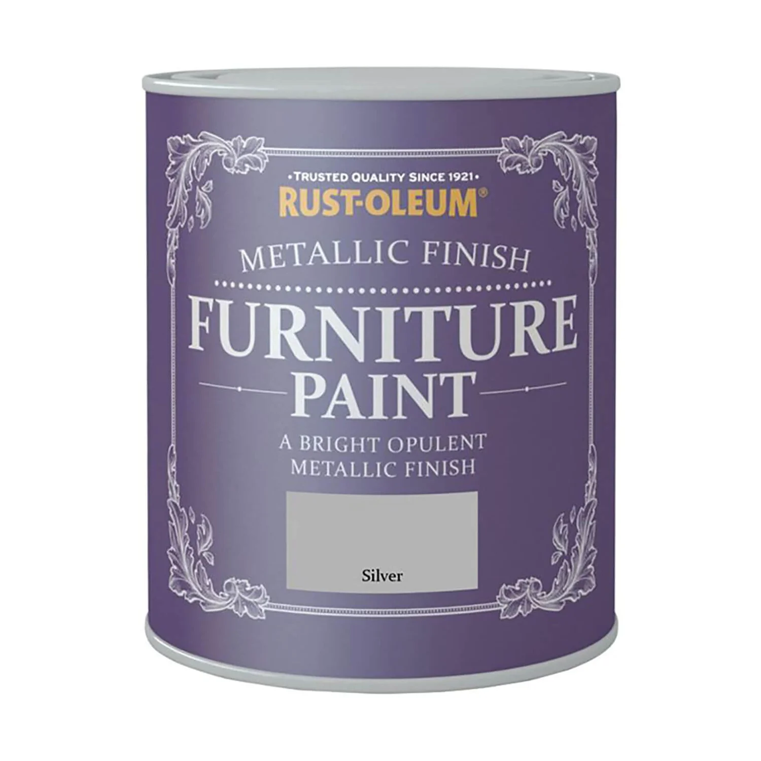 Rust-Oleum Metallic Furniture Paint - Silver - 125ml 1 Rust-Oleum Metallic Furniture Paint - Silver - 125ml