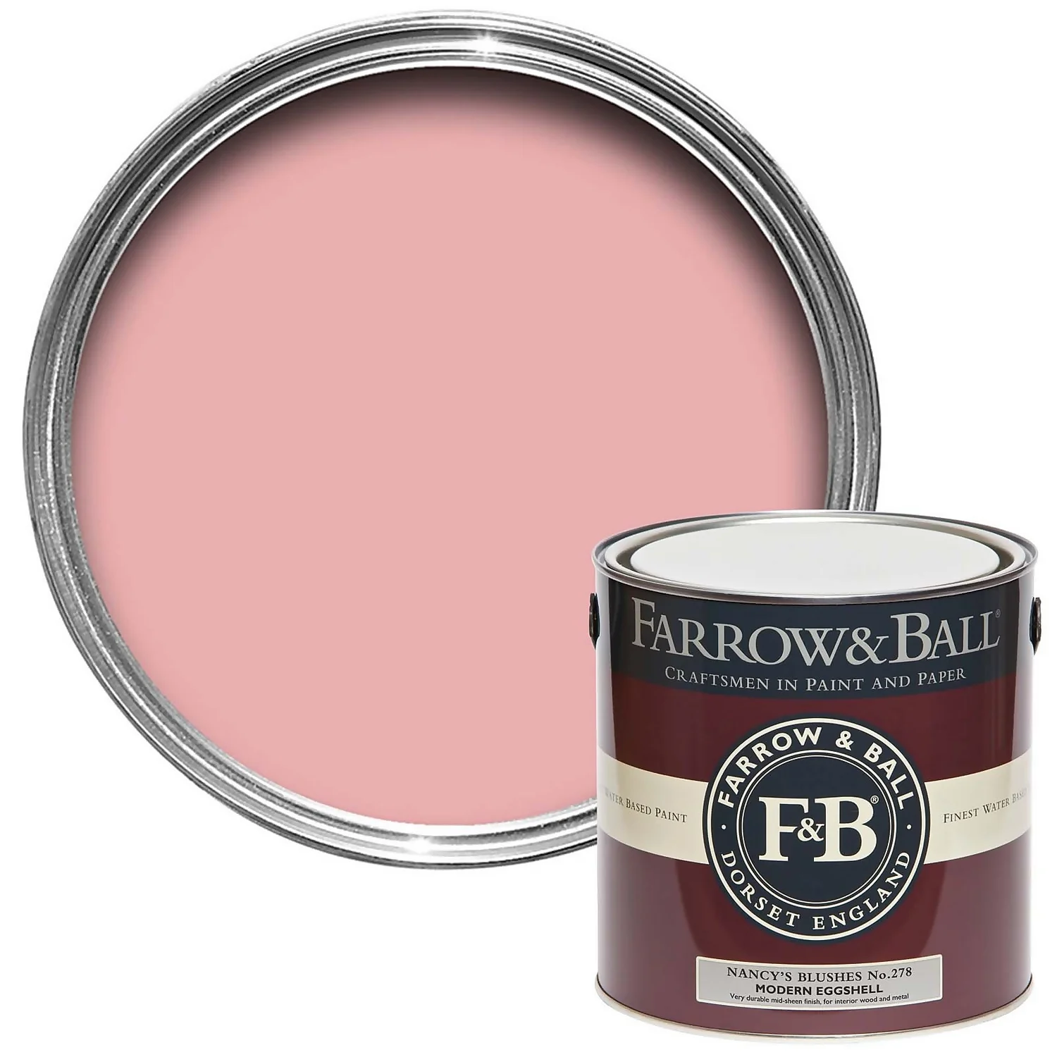 Farrow & Ball Modern Eggshell Paint Nancy's Blushes - 2.5L 1 Farrow & Ball Modern Eggshell Paint Nancy's Blushes - 2.5L