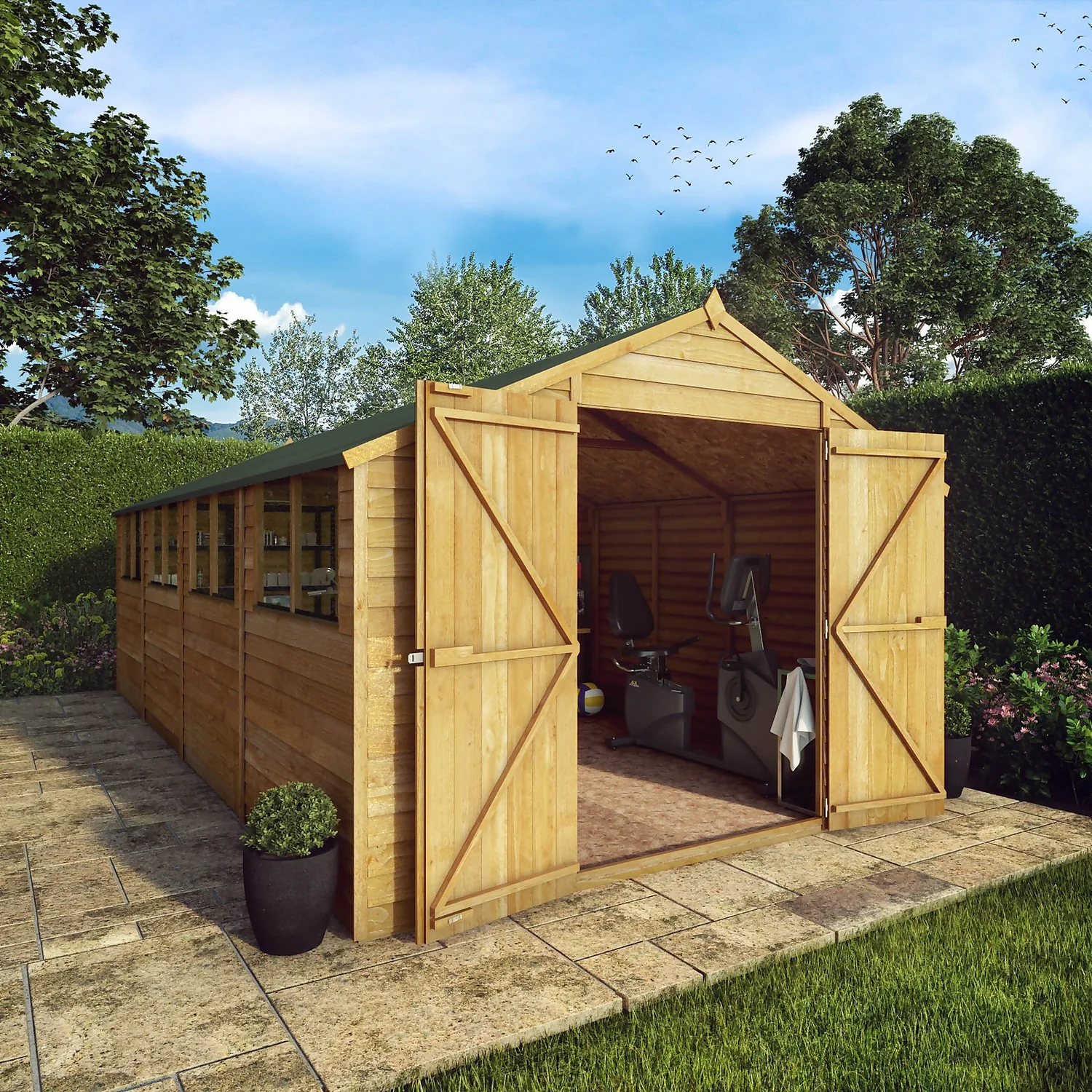 Mercia 20 X 10ft Overlap Apex Wooden Shed 2 Mercia 20 X 10ft Overlap Apex Wooden Shed - Image 2