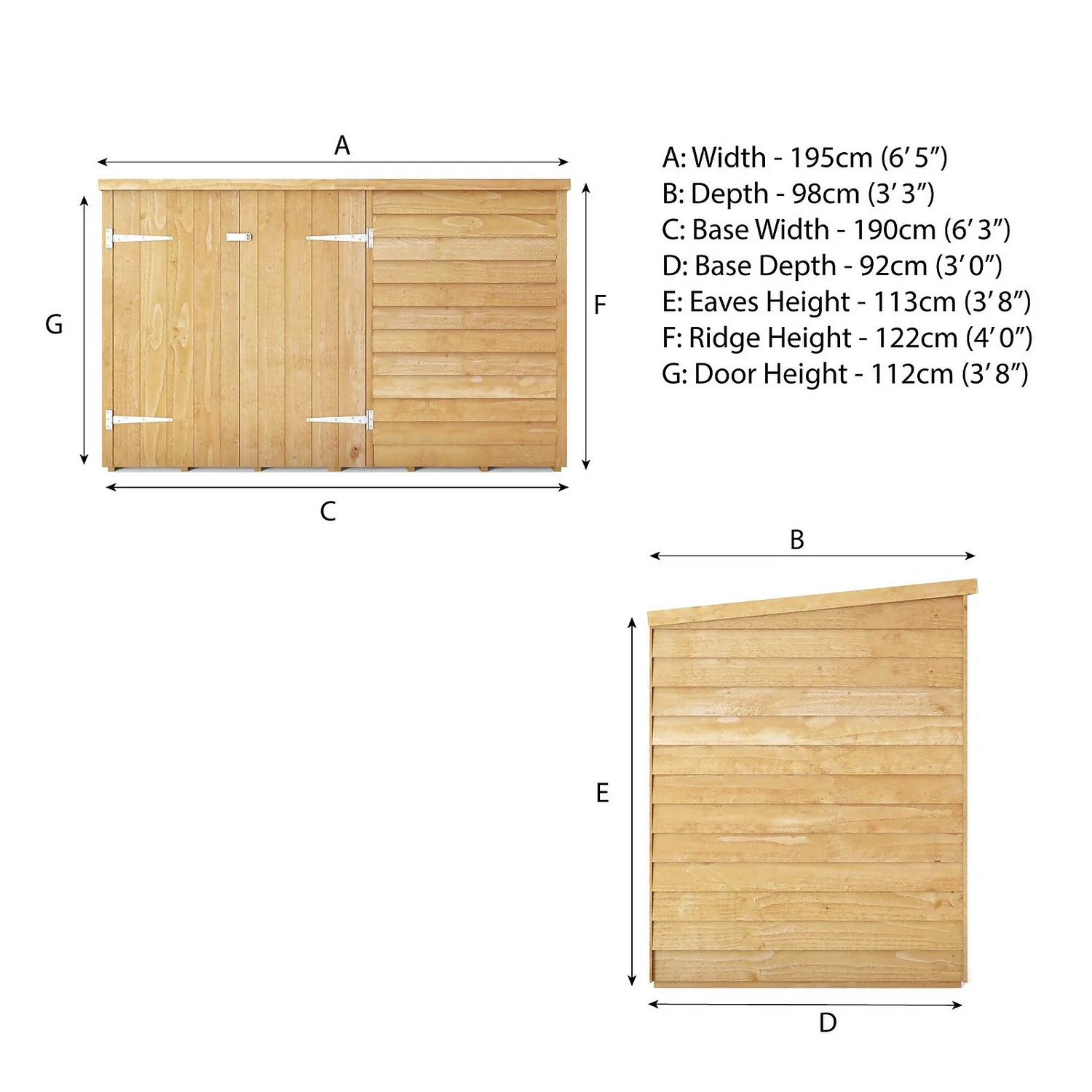Mercia 6 X 3ft Overlap Pent Bike Shed 10 Mercia 6 X 3ft Overlap Pent Bike Shed - Image 10