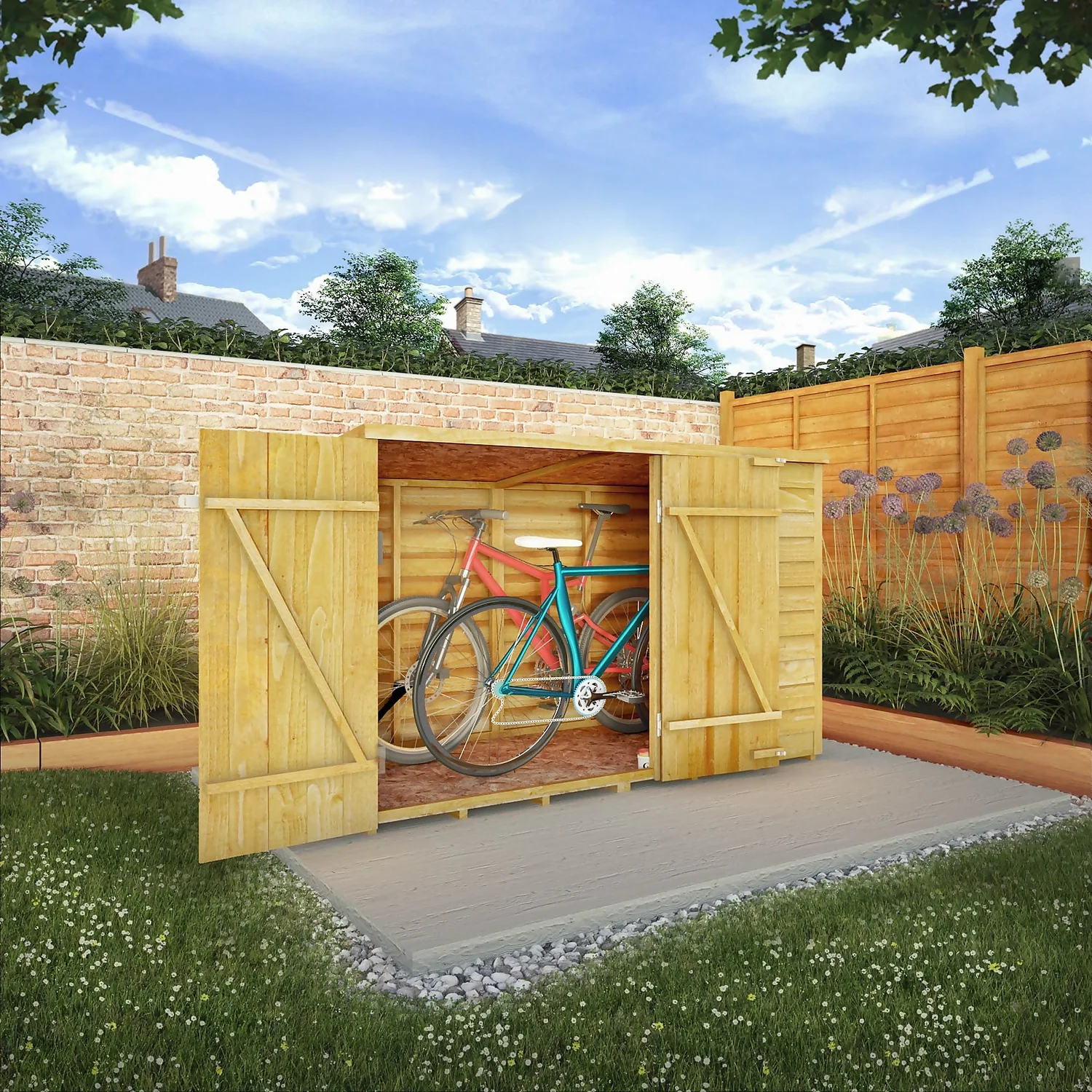 Mercia 6 X 3ft Overlap Pent Bike Shed 2 Mercia 6 X 3ft Overlap Pent Bike Shed - Image 2