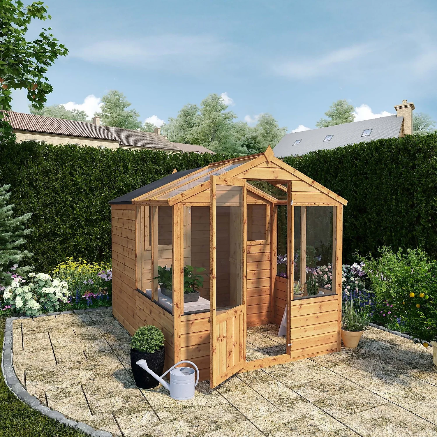 Mercia 8 X 6ft Traditional Apex Combi Greenhouse And Shed 2 Mercia 8 X 6ft Traditional Apex Combi Greenhouse And Shed - Image 2