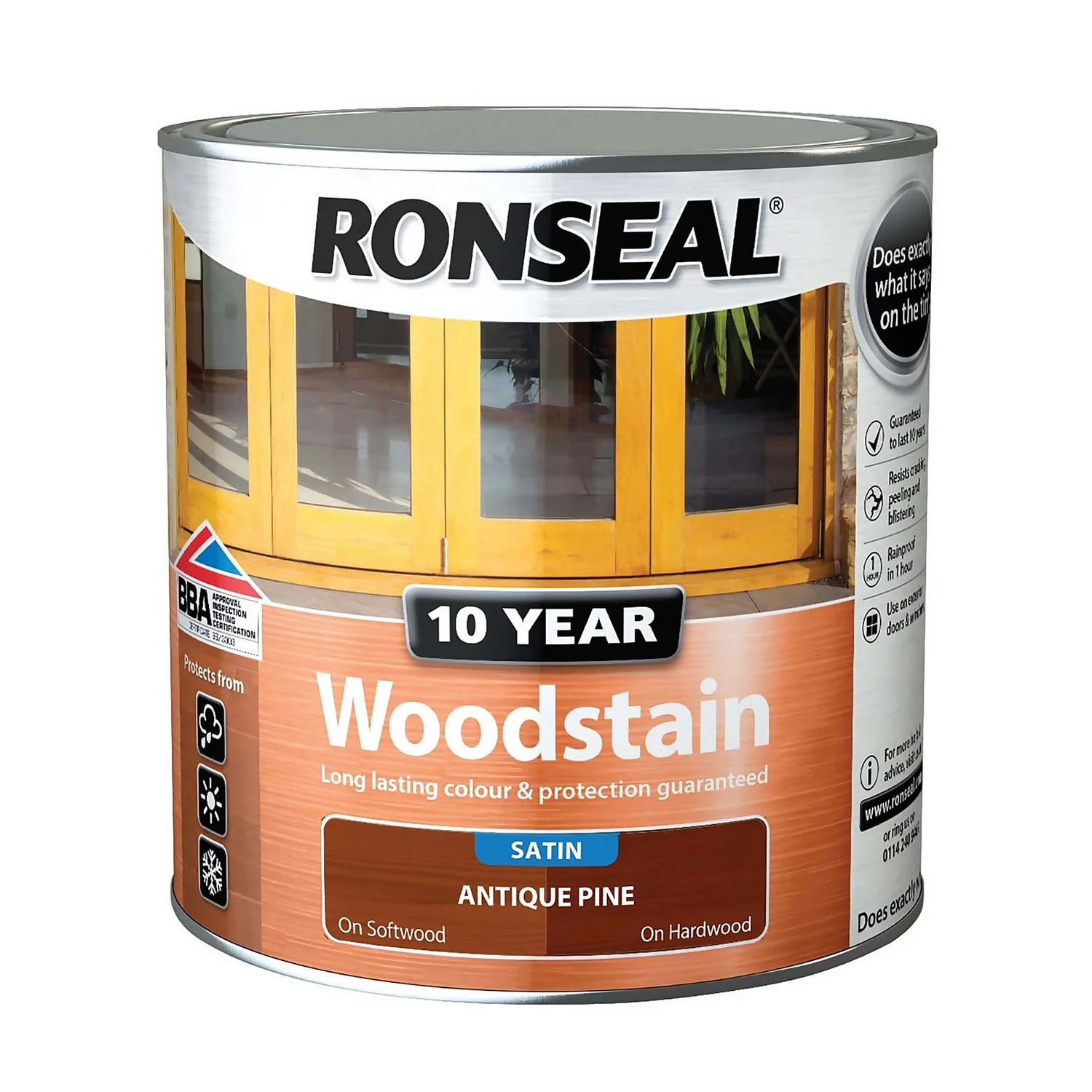 Ronseal 10 Year Woodstain Antique Pine Satin - 2.5L 7 Ronseal 10 Year Woodstain Antique Pine Satin - 2.5L - Image 7
