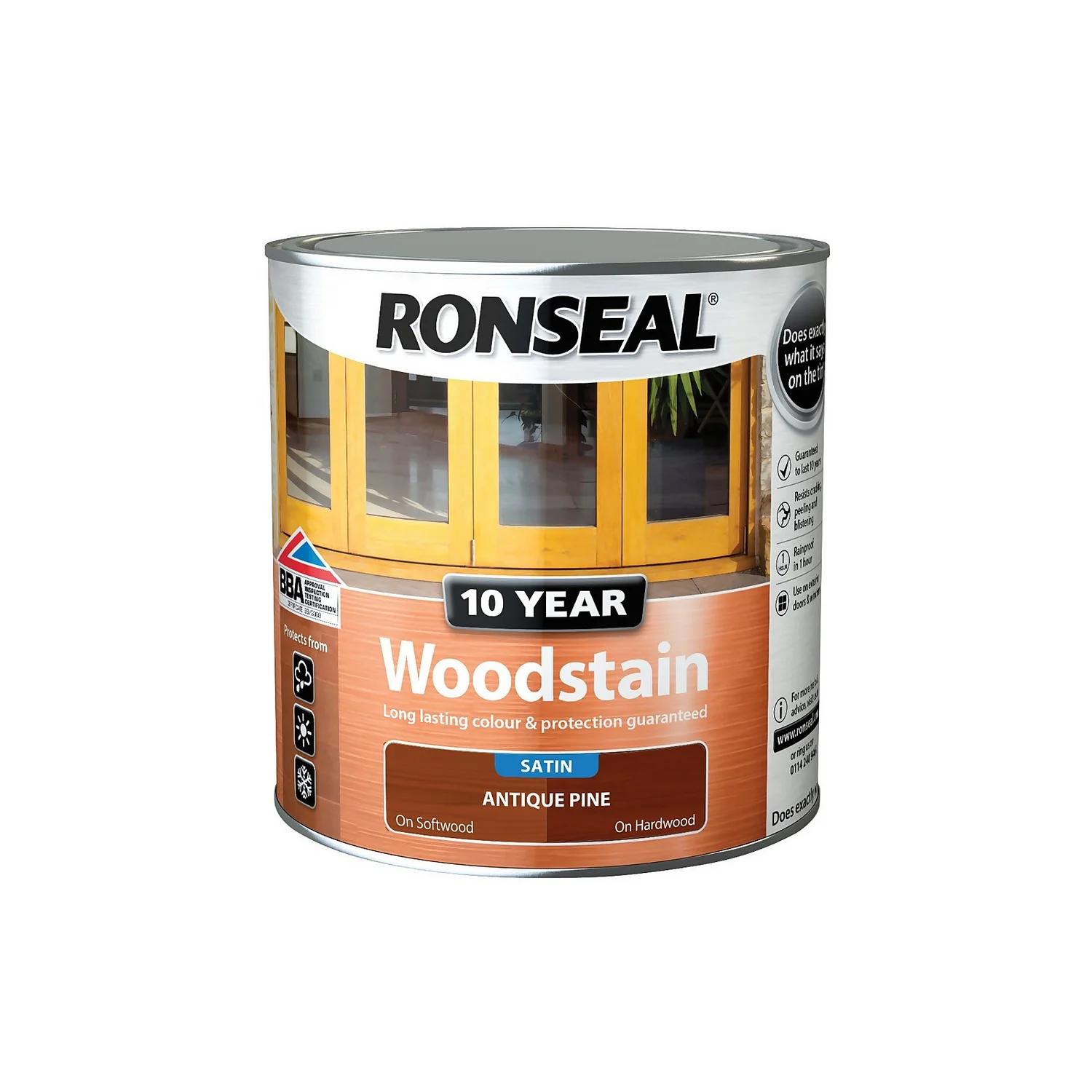 Ronseal 10 Year Woodstain Antique Pine Satin - 2.5L 6 Ronseal 10 Year Woodstain Antique Pine Satin - 2.5L - Image 6