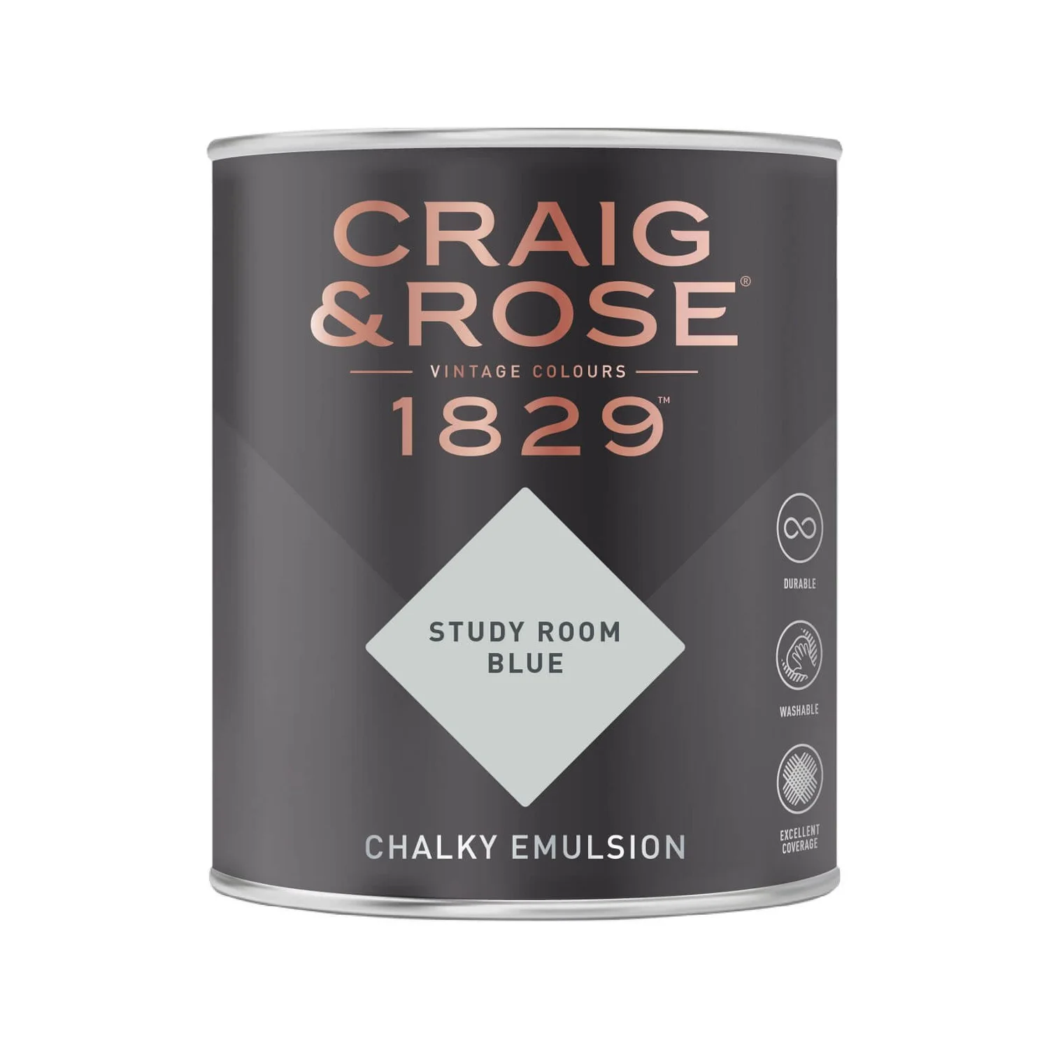 Craig & Rose 1829 Chalky Emulsion Paint Study Room Blue - 750ml 2 Craig & Rose 1829 Chalky Emulsion Paint Study Room Blue - 750ml - Image 2