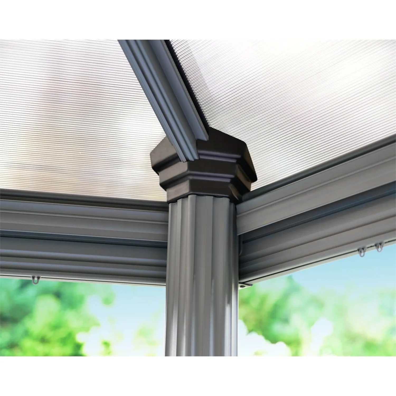 Palram - Canopia Roma Hexagonal Garden Gazebo Grey 5 Palram - Canopia Roma Hexagonal Garden Gazebo Grey - Image 5