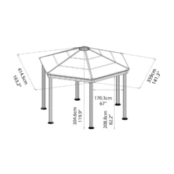 Palram - Canopia Roma Hexagonal Garden Gazebo Grey 13 Palram - Canopia Roma Hexagonal Garden Gazebo Grey -Best Home Furnishing Store 12821930 1644833174791166