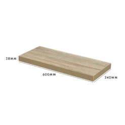 Floating Shelf - Sanoma Oak - 600 X 240 X 38mm -Best Home Furnishing Store 12822021 3004964085552705