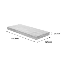 Floating Shelf - Grey Oak - 600 X 240 X 38mm -Best Home Furnishing Store 12822025 1544976219240217