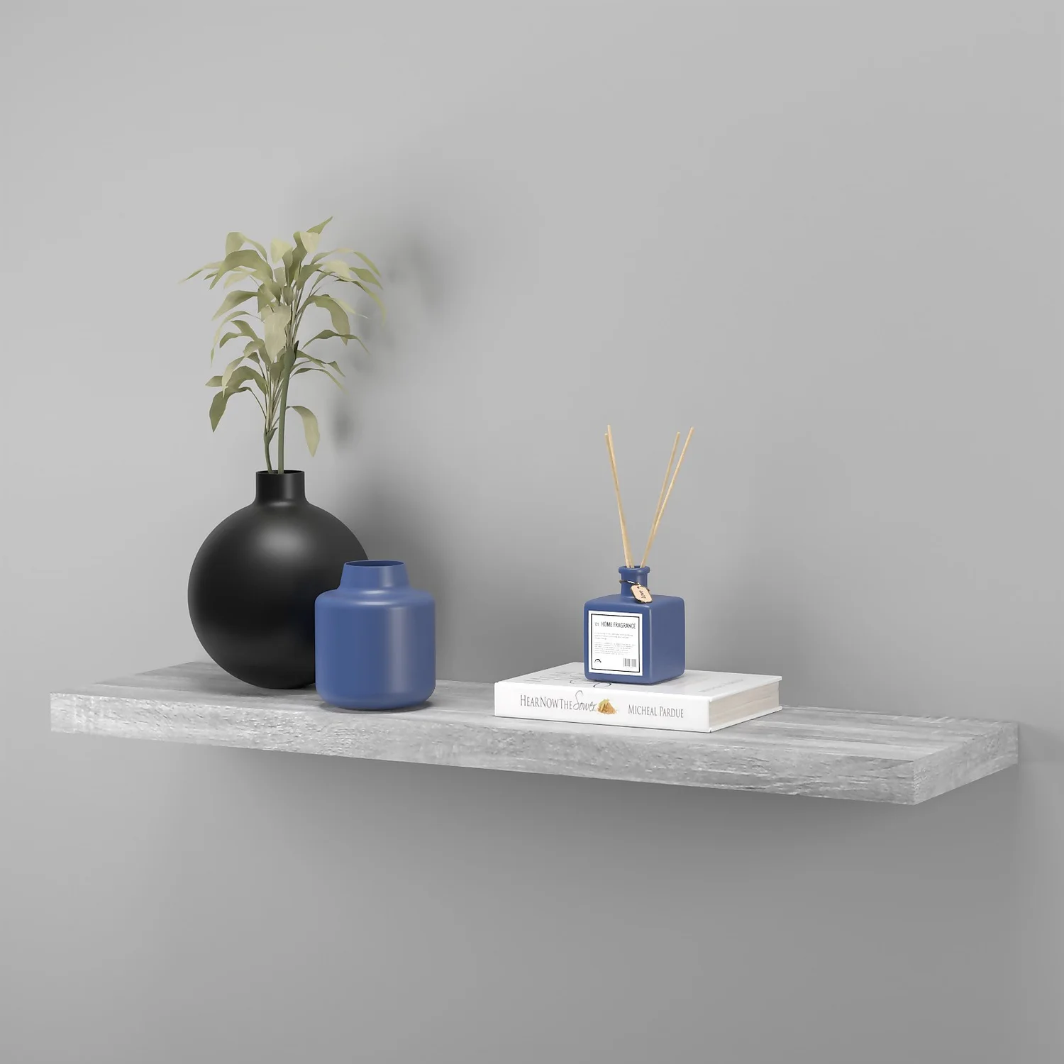 Floating Shelf - Grey Oak - 900 X 235 X 38mm 4 Floating Shelf - Grey Oak - 900 X 235 X 38mm - Image 4