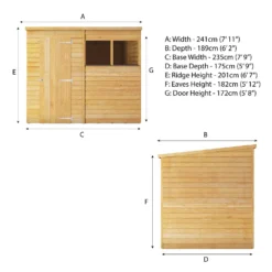 Mercia 8 X 6ft Overlap Pent Shed - Incl. Installation -Best Home Furnishing Store 12822313 9324976247997863