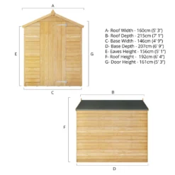Mercia 7 X 5ft Overlap Apex Windowless Shed -Best Home Furnishing Store 12822962 2035033314523088