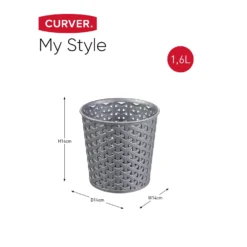 Curver My Style Large 1.6L Round Plastic Storage Organiser - Grey -Best Home Furnishing Store 12823035 1924833228242013