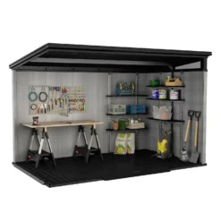 Keter Artisan 11 X 7ft Outdoor Plastic Garden Storage Pent Shed - Grey -Best Home Furnishing Store 12823649 2105036178004128