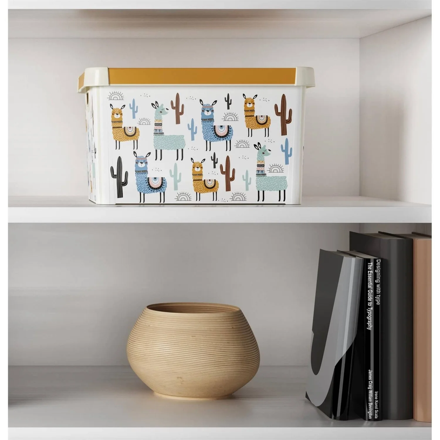 Curver Stockholm Llama Plastic Deco Storage Box - Multi-Coloured - 22L 2 Curver Stockholm Llama Plastic Deco Storage Box - Multi-Coloured - 22L - Image 2